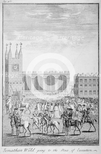 'Jonathan Wild going to the place of execution', London, 1725. Artist: Anon