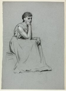 Seated Woman Resting on her Elbow, n.d. Creator: Henry Stacy Marks.