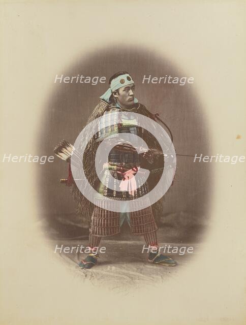 Samurai in Armour, 1870s-1890s. Creator: Kusakabe Kimbei.
