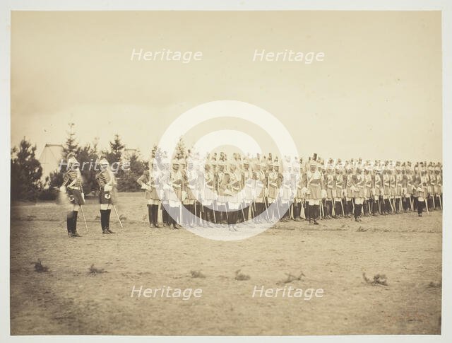 Untitled [soldiers on parade], 1857. Creator: Gustave Le Gray.