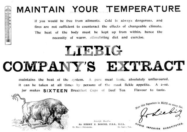 Advertisement for Liebig Company's Extract, 1898. Creator: Unknown.