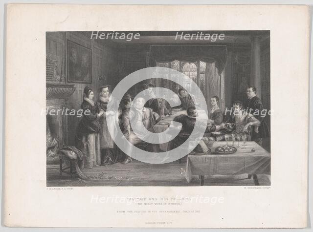 Falstaff and His Friends, "The Merry Wives of Windsor" (from "The Art Journal"), May 1868. Creator: William Greatbach.