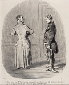 A quoi pensez vous, Mr. Piquepruneman..., 1849.  Creator: Honore Daumier.