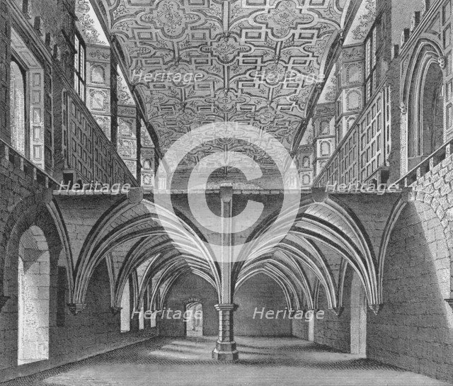 The crypt of the Nunnery of St Helen, Bishopsgate, City of London, c1819 (1906). Artist: William Capon.