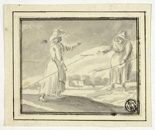 Two Peasant Women Greeting Each Other in a Field, n.d. Creator: Unknown.