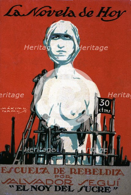 Cover of the book 'School of rebellion (story of a unionist)' printed in Madrid in 1923 and writt…