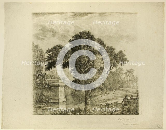 Landscape with Tree, 1802. Creator: Unknown.