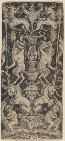 Panel of Ornament with Two Naked Children on Monstrous Beasts, c. 1505/1520. Creator: Peregrino da Cesena.