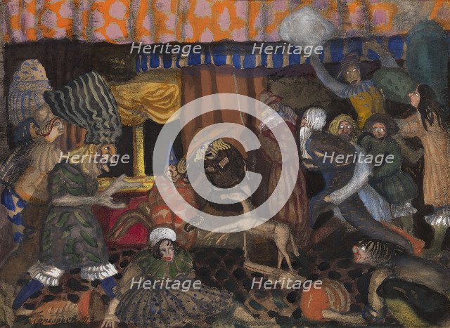 Children's Masquerade, 1912. Artist: Grigoriev, Boris Dmitryevich (1886-1939)