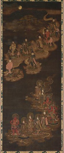 Descent of the Nine Luminaries and the Seven Stars at Kasuga, 1300s. Creator: Unknown.