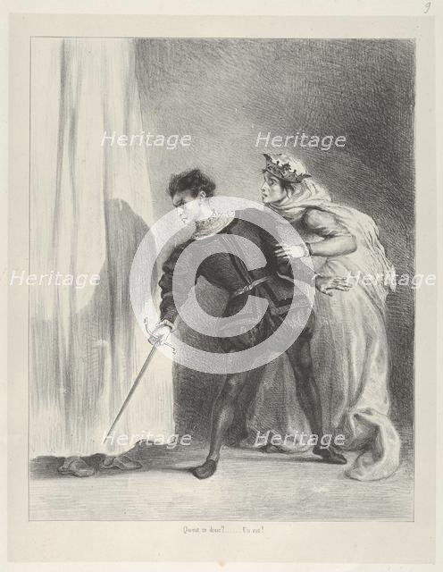 The Murder of Polonius, 1834-43., 1834-43. Creator: Eugene Delacroix.