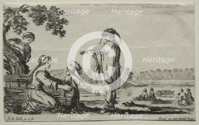 Various Figures and Landscapes: A Violin Player, 1649. Creator: Stefano Della Bella (Italian, 1610-1664).