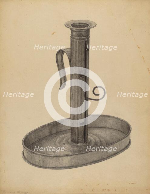 Candlestick, c. 1938. Creator: Bernard Krieger.