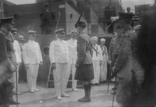 Captain Adams receiving "Kilties" on U.S.S. Recruit, July 1917. Creator: Bain News Service.