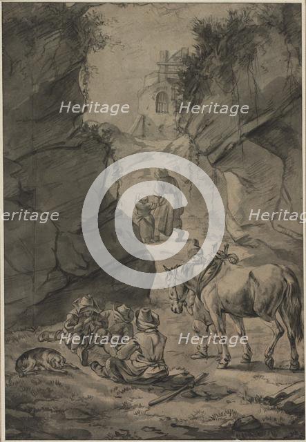 Peasants in a Rocky Landscape, second third 1600s. Creator: Jan Wouwerman (Dutch, 1629-1666).