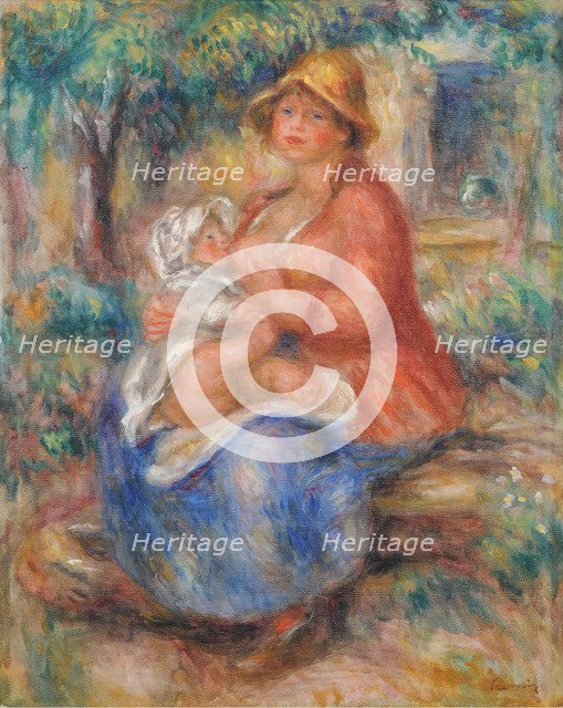 Aline Renoir Nursing her Baby, 1915.