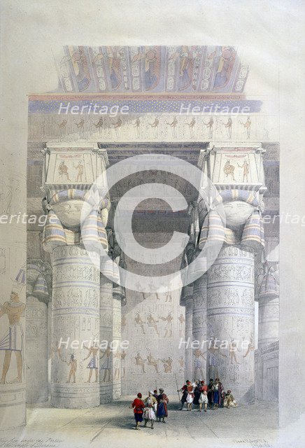 'Portico of the Temple of Dendera', 19th century. Artist: David Roberts