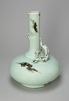 Long-Necked Vase with Encircling Dragon, Qing dynasty, Qianlong reign mark and period (1736-1795). Creator: Unknown.