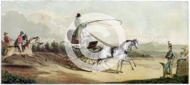 The Prince Regent driving Mrs Q on the road to Brighton, late 18th or early 19th century (1890) Artist: Unknown