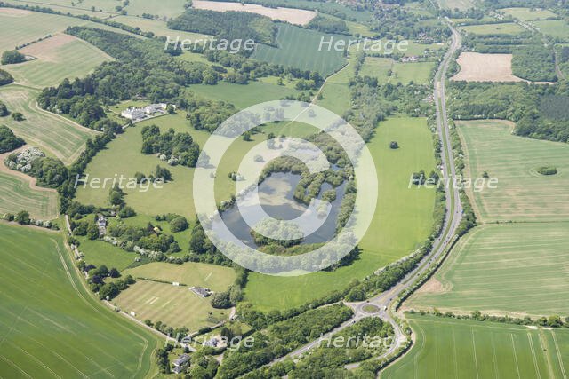 The lake and landscape park at Shardeloes, Amersham, Buckinghamshire, 2018. Creator: Historic England.