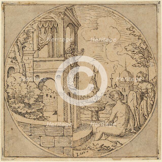 David and Bathsheba, 1540/1550. Creator: Virgil Solis.