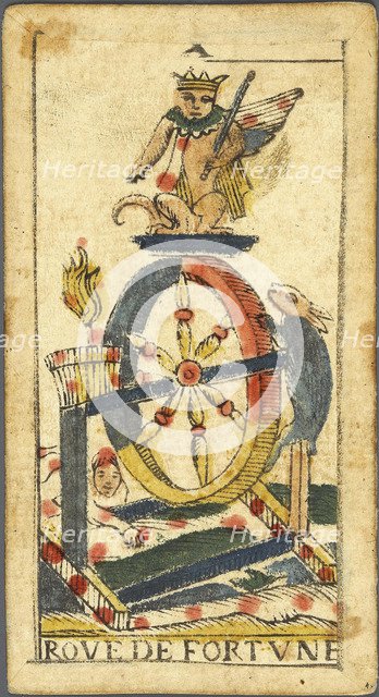 La Roue de Fortune (Wheel of Fortune), Tarot card, Early 18th cen..