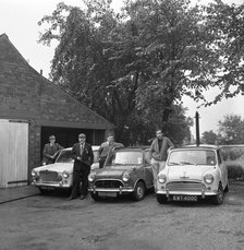 Group of friends with their cars, Mexborough, South Yorkshire, 1965. Artist: Michael Walters
