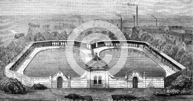 Free swimming-baths at Derby, presented by Mr. Bass, M.P., 1873. Creator: Unknown.