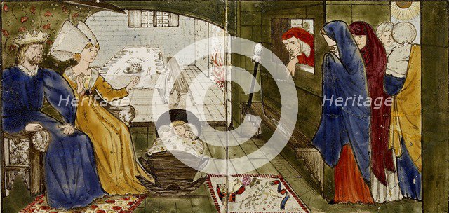 Sixteen tiles form eight illustrations of the 'Briar Rose' tale, 1862-1865. Artists: William Morris, Sir Edward Coley Burne-Jones.