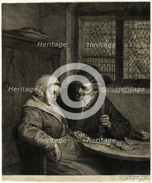 Old Man and Woman, n.d. Creator: Cornelis de Visscher.