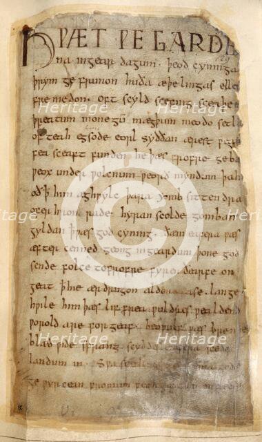 The beginning of Beowulf, c1000. Creator: Unknown.