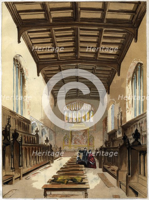 Interior of St John's College Chapel, Cambridge, Cambridgeshire. Artist: Unknown