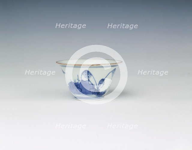 Blue and white cup, China, 1668. Artist: Unknown