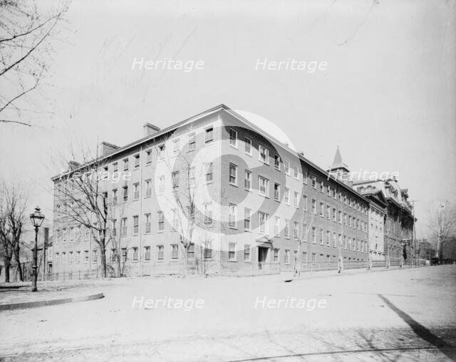 Exterior view of Georgetown Visitation Preparatory School, Washington DC, between 1890 and 1910(?). Creator: Frances Benjamin Johnston.