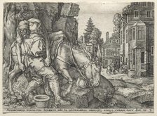 The Parable of the Good Samaritan: The Good Samaritan Putting the Traveler on His Donkey, 1554. Creator: Heinrich Aldegrever (German, 1502-1555/61).