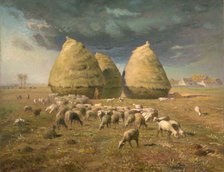 Haystacks: Autumn, ca. 1874. Creator: Jean Francois Millet.