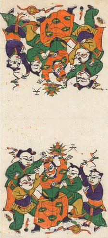 One hundred thirty-five woodblock prints including New Year's pictures (nianh..., 19th-20th century. Creator: Unknown.