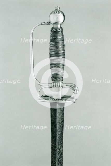 Smallsword, British, London, hallmarked 1689-90; blade dated 1674. Creator: Unknown.