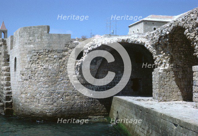 Sea walls near the  harbour of Acre.