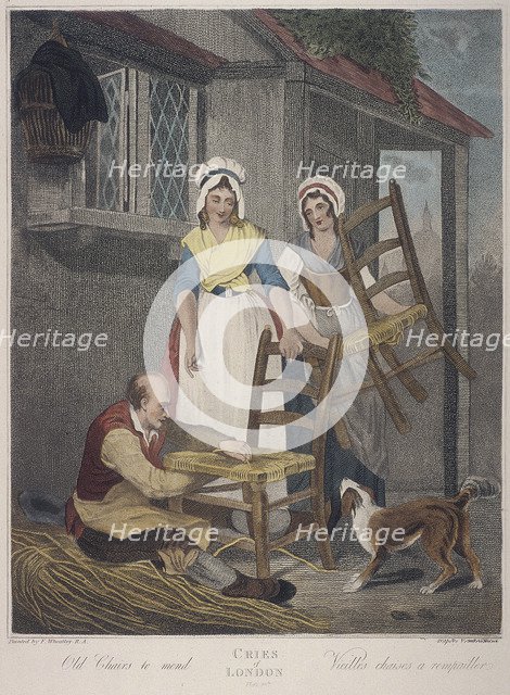 'Old Chairs to mend', Cries of London, c1870. Artist: Anon
