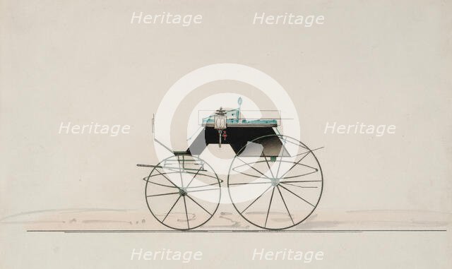 Design for 4 seat Phaeton, no top (unnumbered), 1850-70. Creator: Brewster & Co.