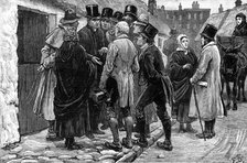 Opening of the new Irish Land Court in Connaught: consulting the priest...at Claremorris, 1881. Creator: Unknown.