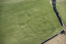 Iron Age double ditched enclosure crop mark, near South Wonston, Hampshire, 2018. Creator: Historic England Staff Photographer.