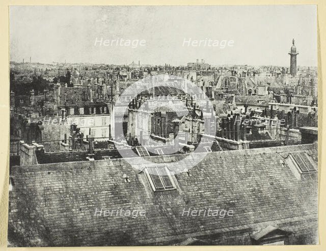 Les Toits de Paris (Vue de la rue Castiglione?), 1842/50, printed 1865. Creator: Hippolyte Bayard.