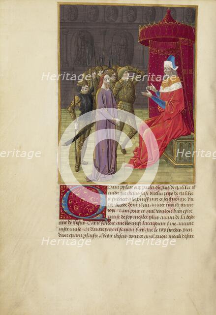 Christ before Herod; La Passion de nostre seigneur ihesus christ, about 1480-1490. Creators: Master of Guillaume Lambert, Workshop of Master of Guillaume Lambert.