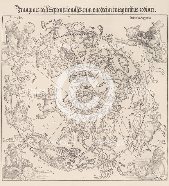 The Celestial Map- Northern Hemisphere, 1515., 1515. Creator: Albrecht Durer.