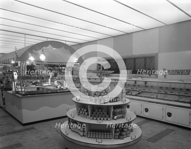 Barnsley Co-op, butchery department, 1957. Artist: Michael Walters