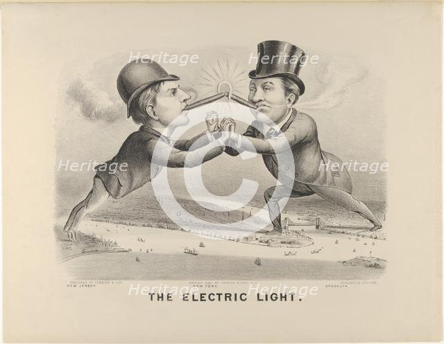 The Electric Light, 1880., 1880. Creators: Nathaniel Currier, James Merritt Ives, Currier and Ives.