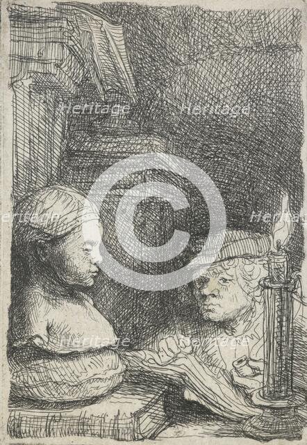 Man drawing from a cast, c.1641. Creator: Rembrandt Harmensz van Rijn.