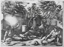 Cain Watching his Sacrifice in Flames, between 1530 and 1535. Creator: Unknown.